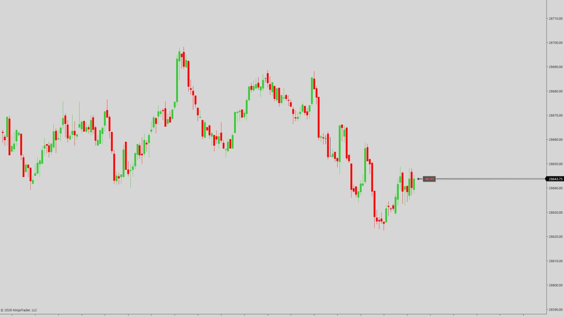 DS Adaptive PriceLine on a NinjaTrader 8 chart